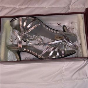 Silver Kitten Heels